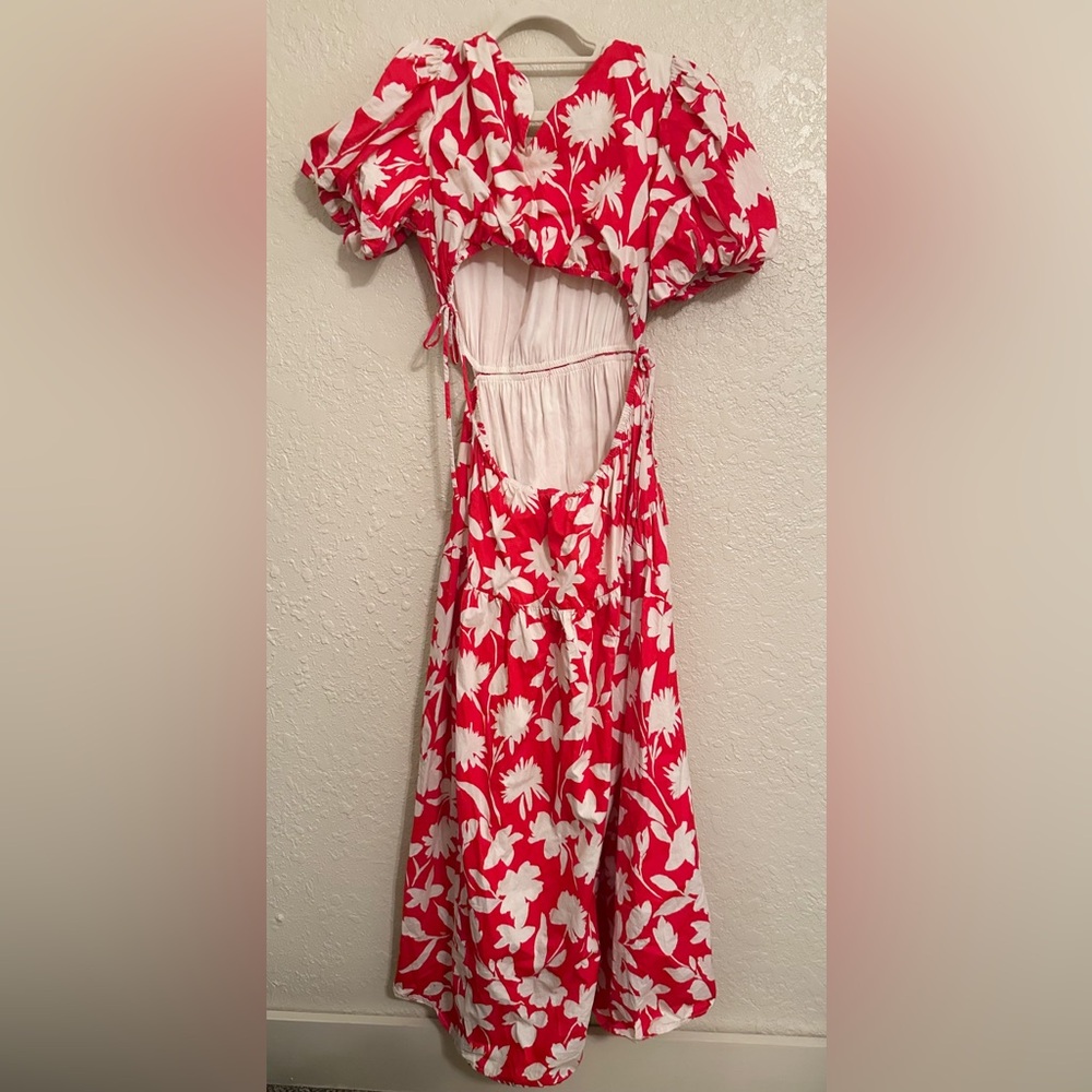 Moon river floral cutout side tie maxi dress size medium - Picture 5 of 5